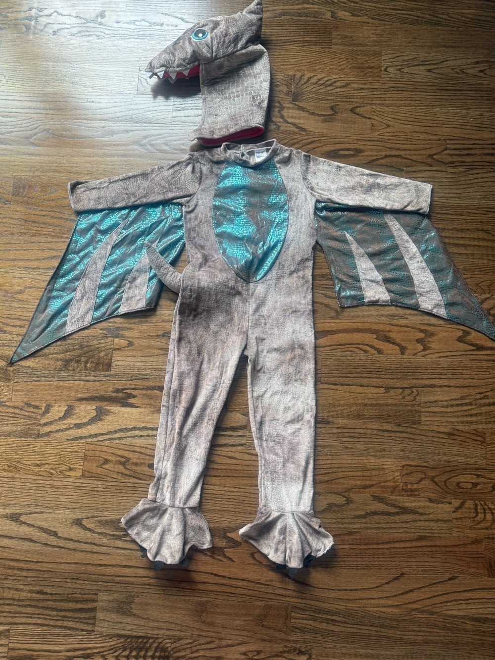 Pterodactyl Dinosaur Costume Dragon Animal Halloween Cosplay Boy Size 5-6 - Picture 3 of 16